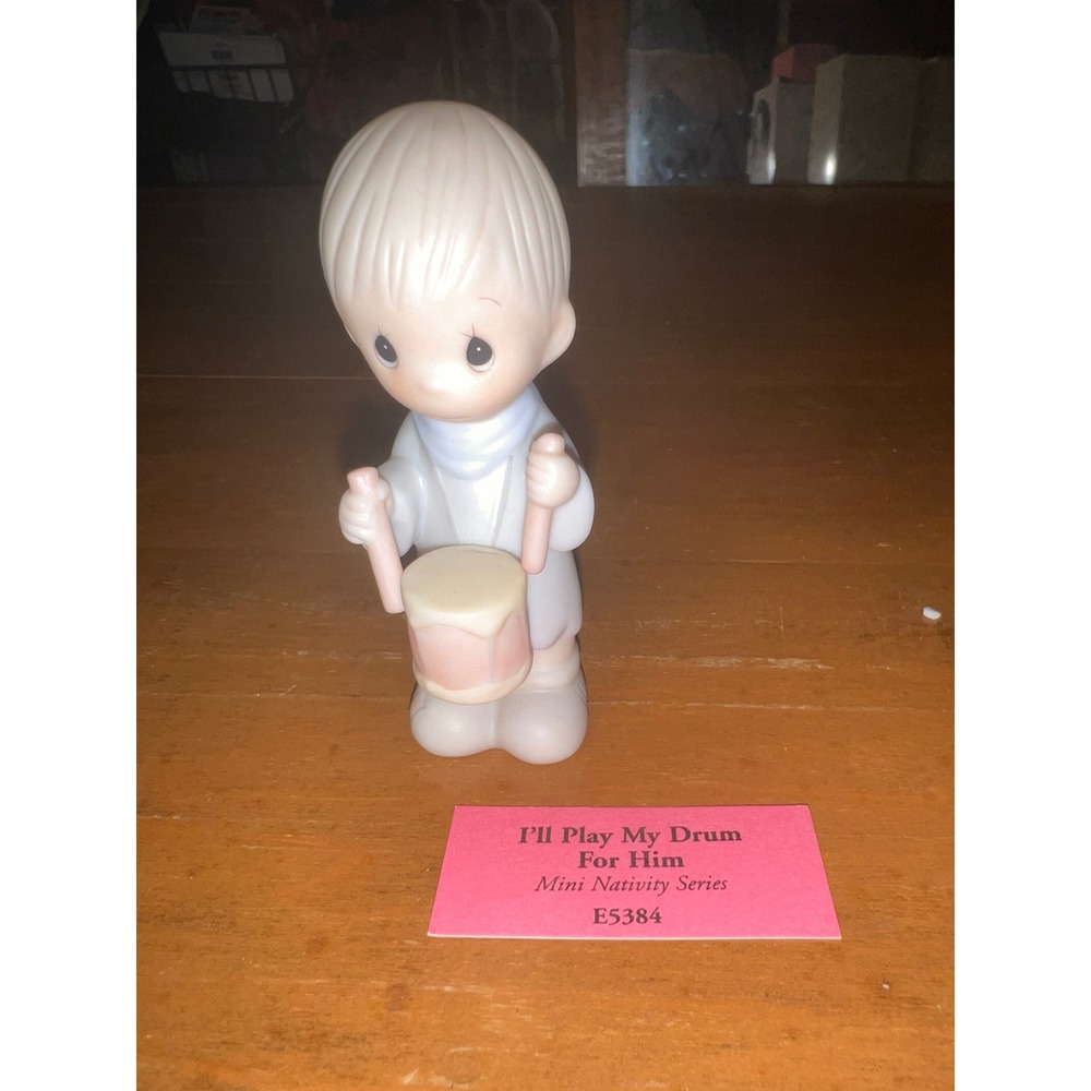 Precious Moments I'll Play My Drum For Him Mini Nativity Figurine E5384 1984